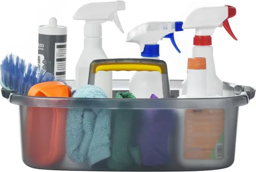 Miniatura 8 de Organizador grande de limpieza con asa, organizador de cesta de almacenamiento de herramientas de limpieza, organizador de cubo resistente, cubo