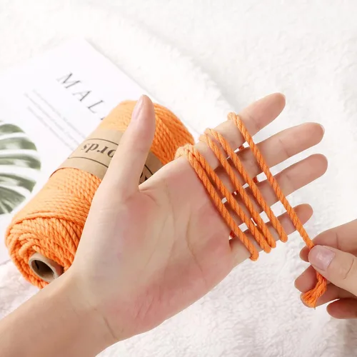 Miniatura 3 de Likeecords Cordón de algodón para macramé de 3mm x 100 metros, hilo torcido de 3 hebras, cuerda de macramé, hilo de algodón para macramé, cuerda