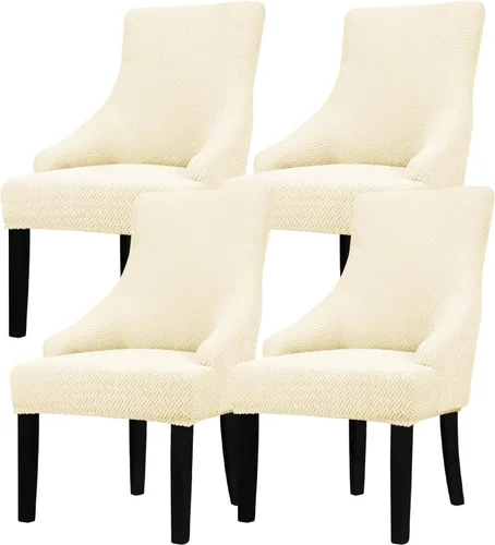 Miniatura 18 de Lellen Funda elástica de terciopelo para silla con respaldo de ala, funda protectora reutilizable para comedor, banquete, decoración del hogar, etc.