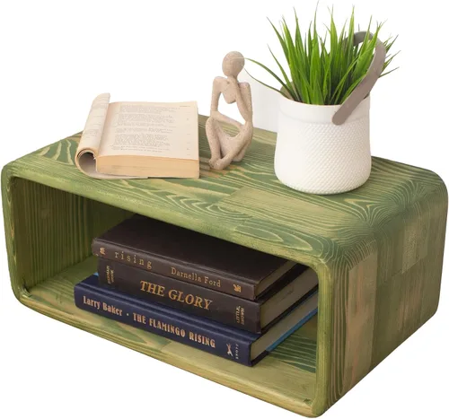 Miniatura 13 de Mesita de Noche Flotante de Madera, Mesa de Noche, Estantería de Noche, Hecho a Mano, Estante de Noche Montado en la Pared, Estilo Minimalista