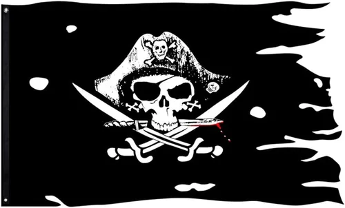 Bandera de Cráneo en el Pecho del Hombre Muerto Huesos de Calavera Jolly Roger 3X4.8 pies Cruz de Pirata Banner Espeluznante y Deshilachado Pecho