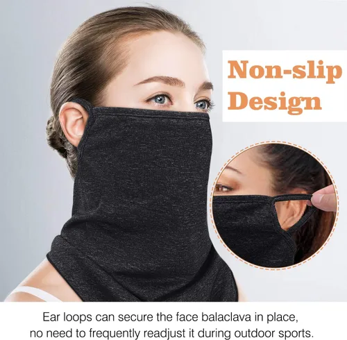 Miniatura 4 de MoKo Scarf Mask Bandana with Ear Loops 3 Pack, Neck Gaiter Balaclava with Filter Pocket UV Protection Mask