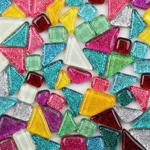 Paquete de 120 unidades/7.05 oz de azulejos de mosaico de vidrio para manualidades de bricolaje, platos, marcos de fotos, macetas, joyas hechas a