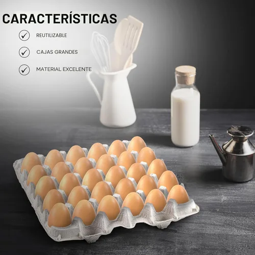 Miniatura 5 de MT Products Cartones planos de fibra de pulpa con capacidad para 30 huevos, caja de huevos para granja de pollos - Fabricado en los Estados Unidos