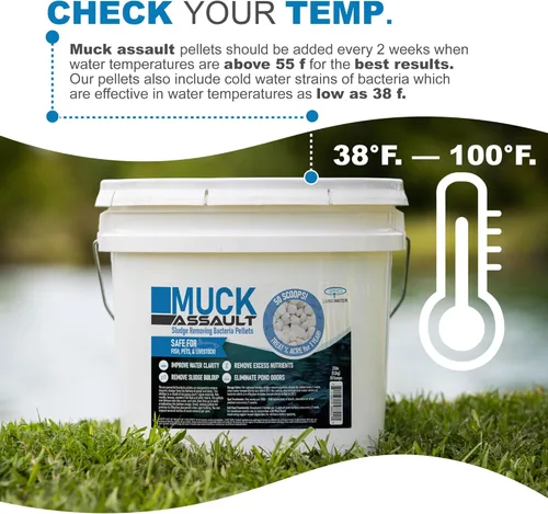 Miniatura 7 de Muck Assault - Pellets eliminadores de lodos – Digestor natural con enzimas bacterianas beneficiosas para limpiar el agua turbia y eliminar el olor
