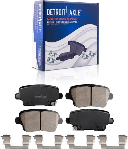 Miniatura 23 de Detroit Axle - Pastillas de freno para Nissan Quest 2004-2017, X-Trail 2005-2006, pastillas de freno de cerámica delanteras y traseras con repuesto