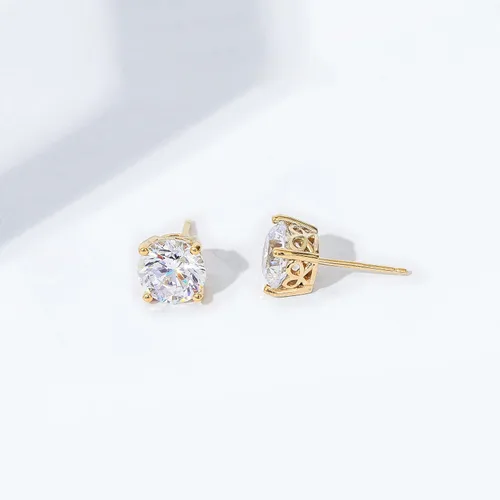 Miniatura 6 de Tienda Collection Yellow Gold Plated, Platinum or Rose Gold Plated Sterling Silver Infinite Elements Cubic Zirconia Stud Earrings White, Blue
