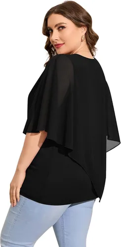 Miniatura 5 de QIXING Blusas elegantes de gasa, sueltas, de verano para mujer 2022