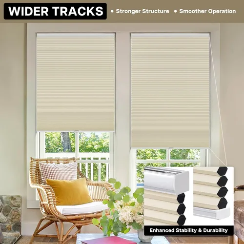 Miniatura 4 de LazBlinds Persianas Celulares sin Cordón, Persianas de Panal Opacas con Celdas de 1.5 Pulgadas, Persianas de Oscurecimiento de Habitación