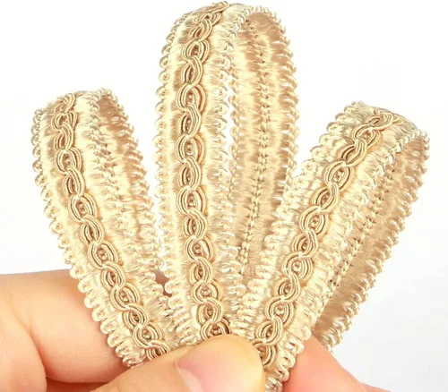 Miniatura 18 de Borde básico hecho a mano de 13 yardas, 0.6 in/0.59 pulgadas de diámetro, trenza para bricolaje, decoración... beige