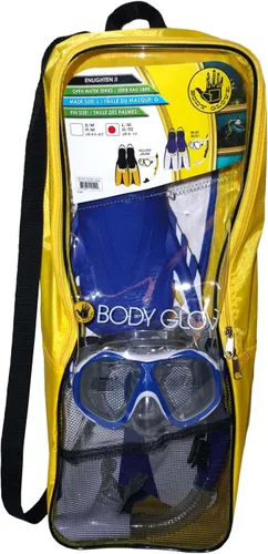 Miniatura 3 de Body Glove Juego de esnórquel para adultos con bolsa de viaje, máscara de buceo de vidrio templado, gafas de silicona, aletas de natación