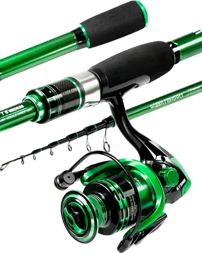 Miniatura 9 de Ghosthorn Fishing Rod and Reel Combo Graphite Telescoping Fishing Pole Portable Travel Kit with Carrier Bag for Freshwater Saltwater Paquete de 2