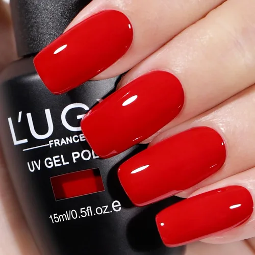 Miniatura 10 de L'UGX Esmalte de uñas de gel rosa translúcido, 0.5 onzas líquidas, esmalte de gel neutro nude, rosa, transparente, natural, UV, punta francesa