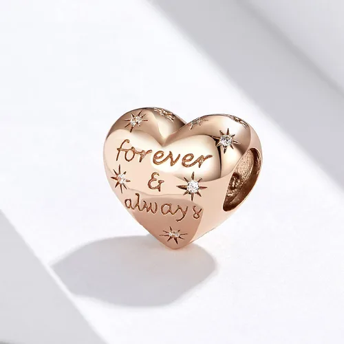 Miniatura 2 de Abalorios de ángulo de amor de plata de ley 925 con forma de corazón de amor a mano en ángulo de cuatro hojas de trébol para pies de bebé para mujer