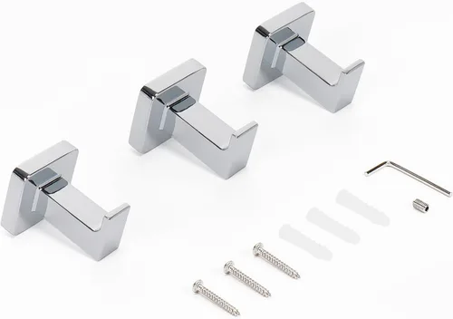 Miniatura 9 de NearMoon Ganchos cuadrados para toallas de baño -SUS304 de acero inoxidable para colgar batas, ganchos resistentes para baño, sala de estar, hotel