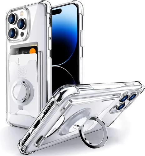 Miniatura 25 de Shields Up Funda diseñada para iPhone 8 Plus/iPhone 7 Plus, funda minimalista con tarjetero [3 tarjetas] y soporte de anillo, funda protectora