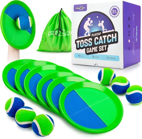 Miniatura 7 de PlayZap Juego de pelotas para lanzar y atrapar Ultra resistente ABS - Juegos familiares, regalos para calcetines navideños para niños pequeños