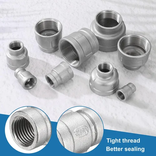 Miniatura 4 de HARFINGTON Acoplamiento Reductor 1-1/2" x 1" NPT Roscado Hembra 304 Acero Inoxidable Reductor Cónico Conexión de Tubería Fundida Adoptado para Tubo