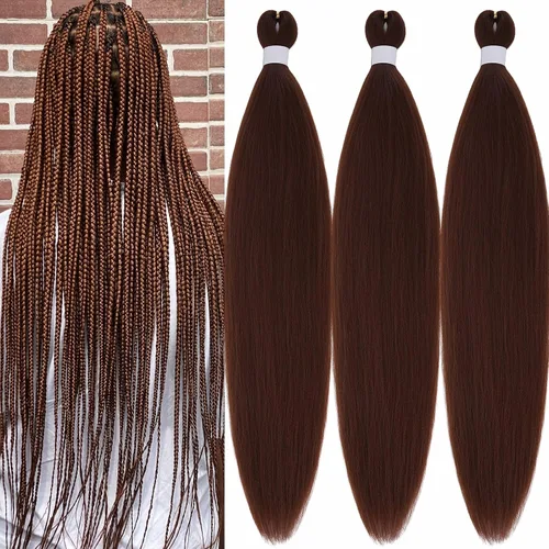 Miniatura 46 de Black Braiding Hair Pre Stretched 16 Inch Black Hair Extensions For Braiding Hypoallergenic Pre-stretched Braiding Hair Natural Knotless Crochet