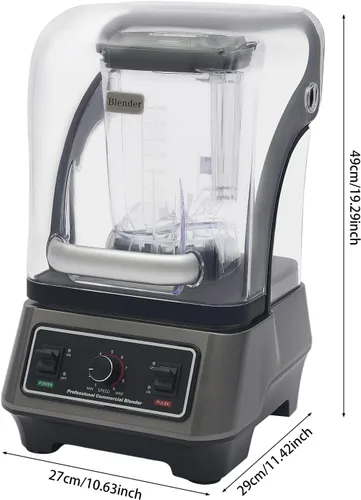 Miniatura 8 de Licuadora comercial con escudo insonorizado, licuadora silenciosa profesional de 1600 W para batidos, licuadoras resistentes con tarro de 70 onzas