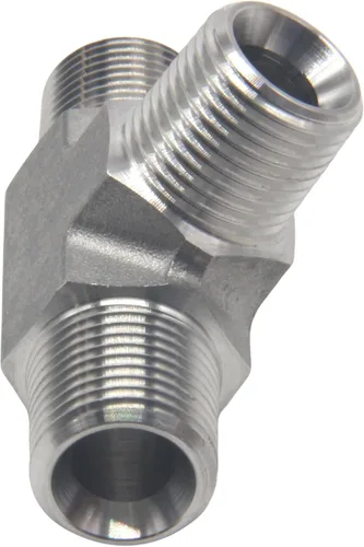 Miniatura 4 de HFS (R) 304 acero inoxidable forjado tubería calle Tee - macho MNPT 3-Way Tee inoxidable (3/8" macho NPT)