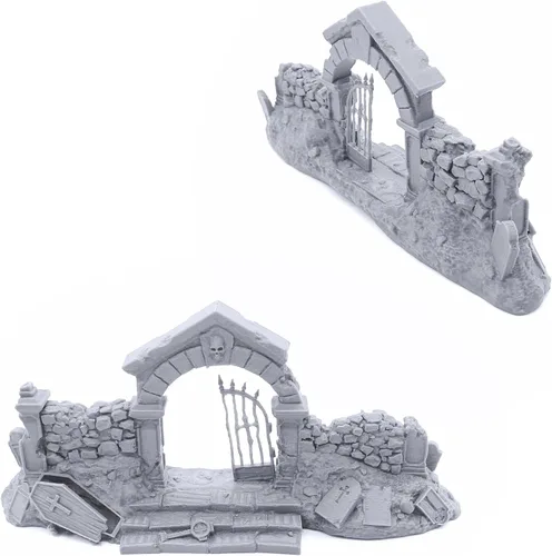 Miniatura 3 de EnderToys Paredes de cementerio sagrado por escenario imprimible, paisajes RPG de mesa impresos en 3D y terreno de juegos de guerra en miniatura