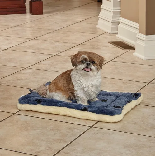 Miniatura 2 de Cama reversible para mascota, diseño en lana para perro o gato , 24 - pulgadas, Azul