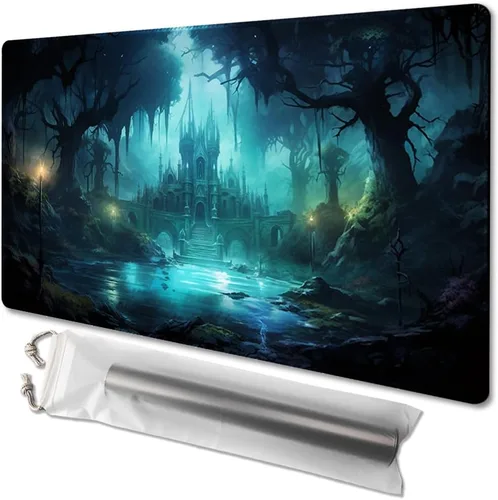 Miniatura 20 de MTG - Tapete de juego tamaño 24 x 14 pulgadas, bolsas de almacenamiento antideslizantes, ideal para entusiastas de los juegos de cartas, tapete
