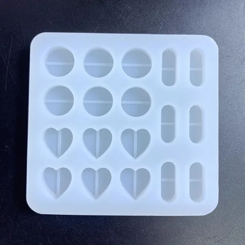 Miniatura 8 de Molde de relleno de resina de silicona con forma de corazón para colada de llavero colgante
