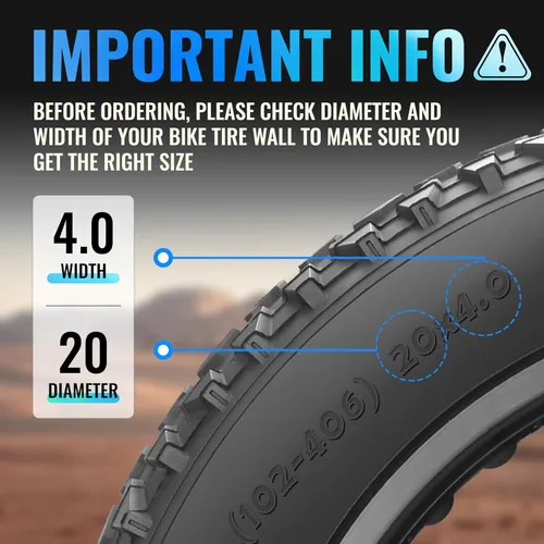 Miniatura 3 de Hycline Neumático de repuesto para bicicleta Ebike: 20x4.0/26x4.0 pulgadas, neumáticos eléctricos resistentes plegables de grasa, neumáticos
