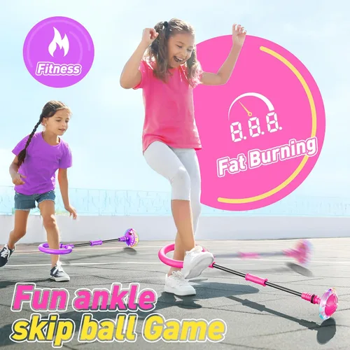 Miniatura 3 de Flooyes Pelota para saltar para niños, juguete de pelota de tobillo con contador, temporizador y calculadora de calorías, regalos de cumpleaños
