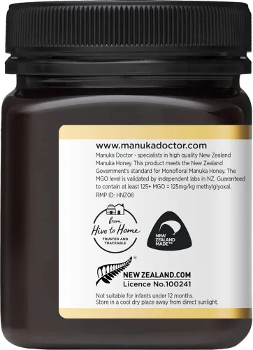 Miniatura 10 de Manuka Doctor - Monofloral de miel de manuka MGO 125+, miel de Nueva Zelanda 100% pura. Certificado. Garantizado. Crudo. Sin OMG (8.75 oz)