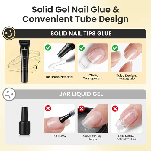 Miniatura 4 de LIONVISON Gel de pegamento de diamantes de imitación: fuerte adhesivo de curado UV para puntas de uñas a presión y diamantes de imitación, más de 28