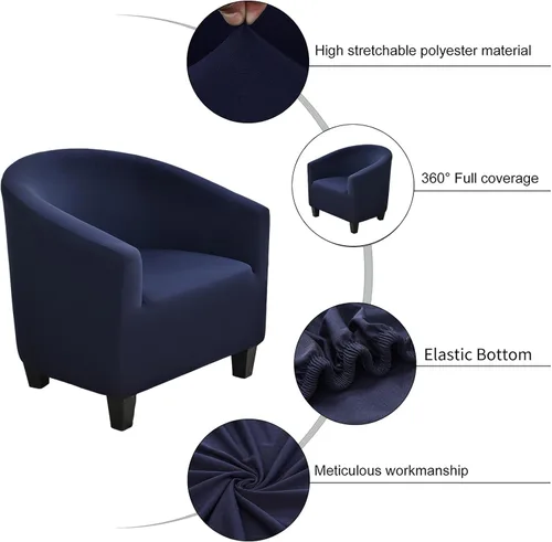 Miniatura 2 de NILUOH - Funda elástica para silla de club, cubierta elástica para silla de bañera, fundas para silla de barril, fundas para sillón, cubierta para 01
