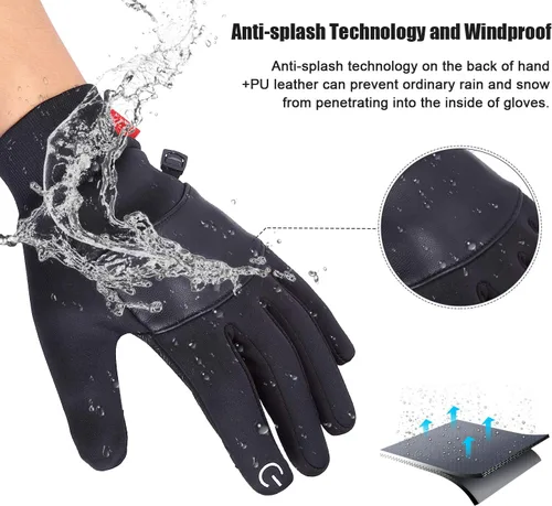 Miniatura 4 de Guantes de invierno SkyGenius, guantes de ciclismo, motociclismo, resistentes al viento, guantes delgados para actividades al aire libre