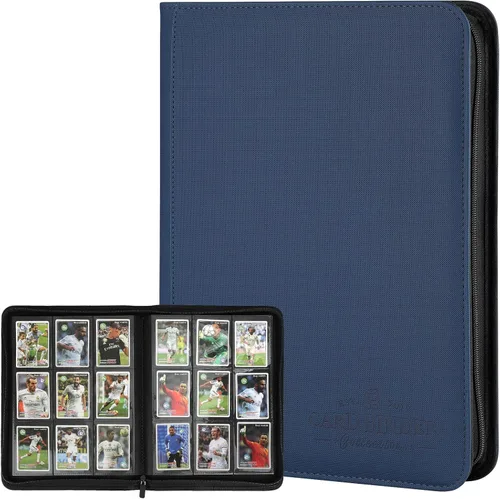 Miniatura 8 de Carpeta de tarjetas con 9 bolsillos, carpeta de tarjetas coleccionables con cremallera de alta calidad, 540 bolsillos de doble cara, álbum de Verde