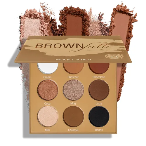 Miniatura 34 de MAKI YIKA Paleta de sombra de ojos blanca mate para mujer, sombra de ojos en polvo blanco pigmentado para ojos marrones, paleta de maquillaje