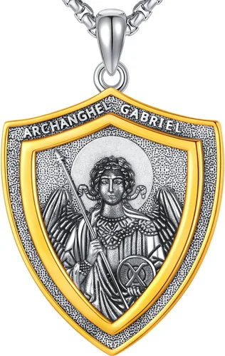 Miniatura 8 de Collar con colgante de plata de ley 925 con medalla de San Patrón, joyería religiosa para hombres y mujeres, con cadena de acero inoxidable 316L