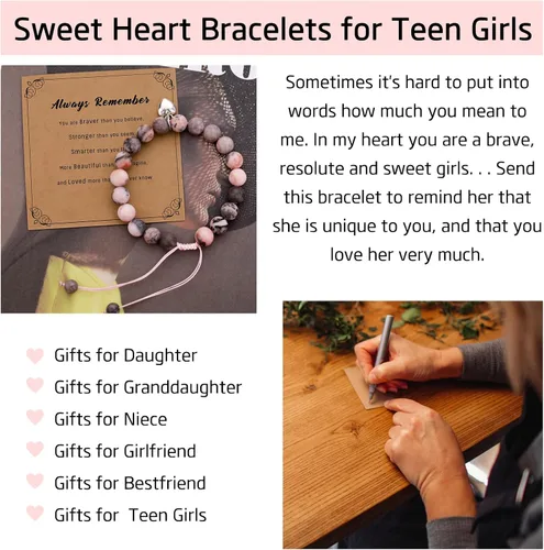 Miniatura 5 de NANOOER Regalos para adolescentes y niñas, con texto en inglés You Are Braver Stronger Smarter Than You Think, pulseras inspiradoras