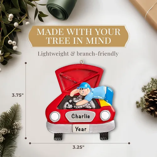 Miniatura 4 de Adorno de mecánico personalizado 2026 Adornos de Navidad personalizados 24 horas, grabado con láser, para árbol, regalo de recuerdo personalizado