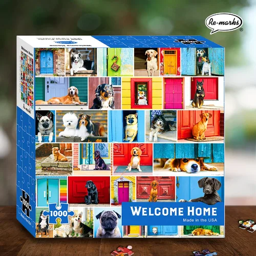 Miniatura 5 de Re-marks Welcome Home - Rompecabezas de 500 piezas con temática de perros para todas las edades