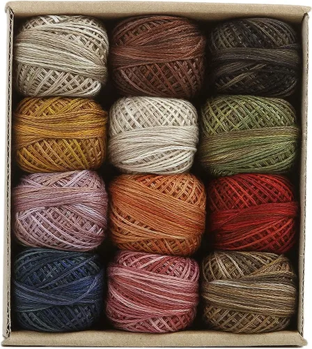 Valdani Hilo de bola de 3 hebras 30yd Colección Vintage Hues 12 colores