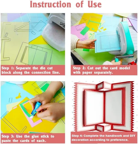 Miniatura 5 de Estivaux Troqueles con Forma de Tarjeta 3D para Hacer Tarjetas, Juegos de Troqueles de Corte de Tarjetas de Regalo de Forma Rectangular, Troqueles