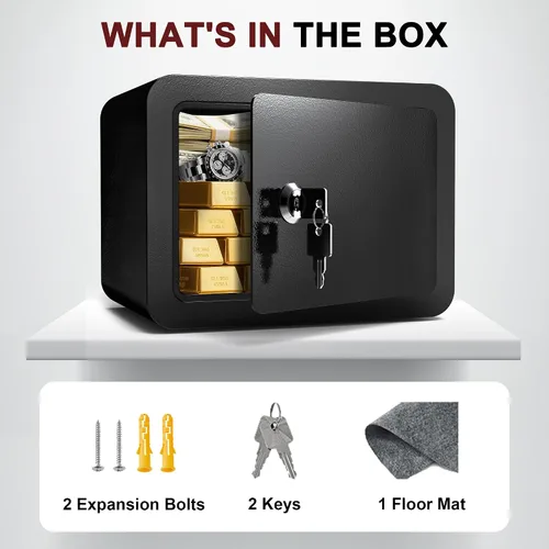 Miniatura 8 de Caja fuerte pequeña, cajas fuertes tipo casillero con llave y ranura para monedas, pequeñas cajas fuertes para dinero, seguridad doméstica