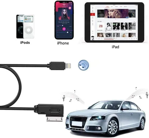 Miniatura 4 de Cable adaptador de carga de audio para automóvil compatible con Apple iPhone 14 13 12 11 Xs Max XR X 8 7 6 para Audi A3/A4/A5/A6/A8/S4/S6/S8/TT, AMI