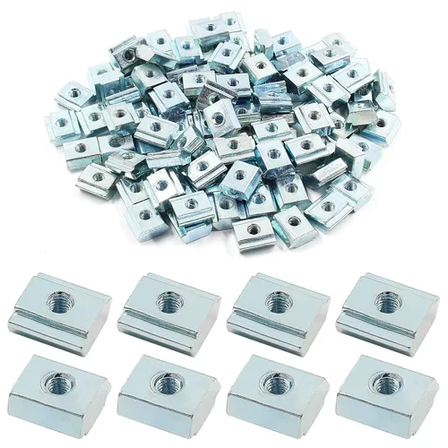 100 tuercas deslizantes en T serie 20 M3, tuercas deslizantes en T de cabeza de martillo para ranura en T para perfil de extrusión de aluminio serie