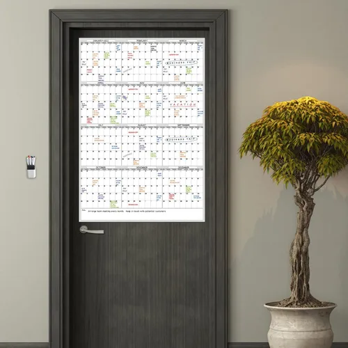 Miniatura 5 de Calendario de pared de borrado en seco, 38 x 26 pulgadas, calendario anual sin fecha en blanco, planificador laminado de alta calidad, calendario