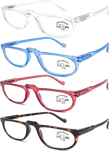 Miniatura 7 de AQWANO Half Frame Readers Computer Reading Glasses Blue Light Blocking Lightweight