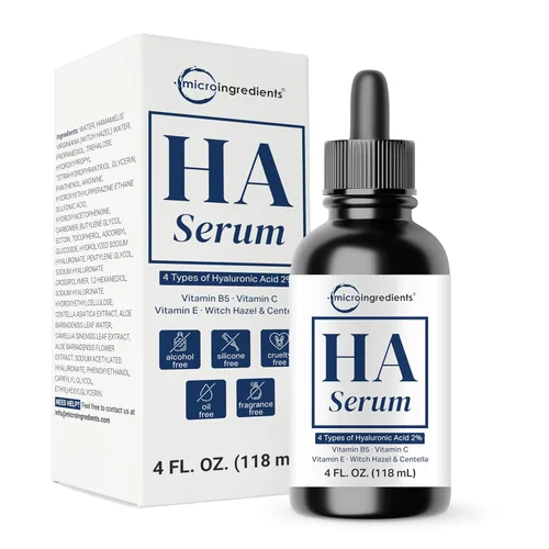 Suero de ácido hialurónico con vitamina B5 para la cara | Suero facial ligero e hidratante para piel seca y sensible | 4 tipos de HA al 2% con