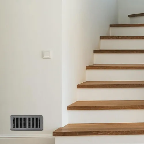 Miniatura 7 de Retisee 4 cubiertas de ventilación de registro de piso de 4 x 12 pulgadas, rejillas de ventilación de piso de acero resistente con flujo de aire